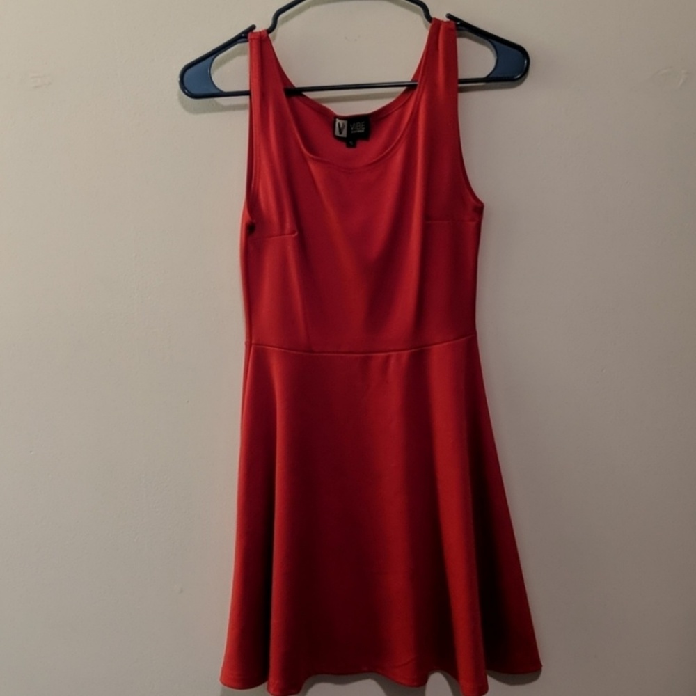 Red skater dress